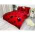 Lenjerie pat dublu, Super Pufoasa COCOLINO, 6 piese, Rosu-Negru, inimioare [16]