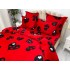 Lenjerie pat dublu, Super Pufoasa COCOLINO, 6 piese, Rosu-Negru, inimioare [15]