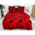 Lenjerie pat dublu, Super Pufoasa COCOLINO, 6 piese, Rosu-Negru, inimioare [13]
