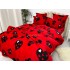 Lenjerie pat dublu, Super Pufoasa COCOLINO, 6 piese, Rosu-Negru, inimioare [8]