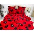 Lenjerie pat dublu, Super Pufoasa COCOLINO, 6 piese, Rosu-Negru, inimioare [11]