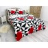 Lenjerie pat dublu, Super Pufoasa COCOLINO, 6 piese, Rosu-Alb-Negru, forme geometrice, inimioare [5]
