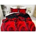 Lenjerie pat dublu, Super Pufoasa COCOLINO, 6 piese, Rosu-Alb-Negru, trandafiri [3]