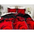 Lenjerie pat dublu, Super Pufoasa COCOLINO, 6 piese, Rosu-Alb-Negru, trandafiri [4]