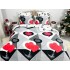 Lenjerie pat dublu, Super Pufoasa COCOLINO, 6 piese, Rosu-Alb-Negru, forme geometrice, inimioare [9]