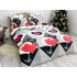 Lenjerie pat dublu, Super Pufoasa COCOLINO, 6 piese, Rosu-Alb-Negru, forme geometrice, inimioare [7]