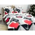 Lenjerie pat dublu, Super Pufoasa COCOLINO, 6 piese, Rosu-Alb-Negru, forme geometrice, inimioare [6]