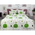 Lenjerie pat dublu,  FINET, 6 piese, Alb-Verde, cercuri, buline [3]