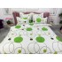 Lenjerie pat dublu,  FINET, 6 piese, Alb-Verde, cercuri, buline [4]