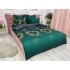 Lenjerie pat dublu,  FINET, 6 piese, Verde-Auriu, inimioare [6]