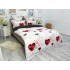 Lenjerie pat dublu,  FINET, 6 piese, Alb-Rosu, inimioare [8]