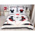 Lenjerie pat dublu,  FINET, 6 piese, IDENTICA CU POZA, Alb-Negru, inimioare, Mickey&Minnie [2]