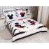 Lenjerie pat dublu,  FINET, 6 piese, IDENTICA CU POZA, Alb-Negru, inimioare, Mickey&Minnie [6]