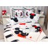 Lenjerie pat dublu,  FINET, 6 piese, IDENTICA CU POZA, Alb-Negru, inimioare, Mickey&Minnie [9]