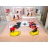 Lenjerie pat dublu,  FINET, 6 piese, IDENTICA CU POZA, Bej-Alb, Mickey&Minnie [2]