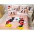 Lenjerie pat dublu,  FINET, 6 piese, IDENTICA CU POZA, Bej-Alb, Mickey&Minnie [3]