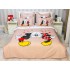 Lenjerie pat dublu,  FINET, 6 piese, IDENTICA CU POZA, Bej-Alb, Mickey&Minnie [4]