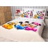 Lenjerie pat dublu,  FINET, 6 piese, IDENTICA CU POZA, Alb-Multicolor, Minnie&Mickey [7]