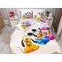 Lenjerie pat dublu,  FINET, 6 piese, IDENTICA CU POZA, Alb-Multicolor, Minnie&Mickey [6]