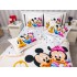 Lenjerie pat dublu,  FINET, 6 piese, IDENTICA CU POZA, Alb-Multicolor, Minnie&Mickey [4]