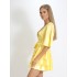 Rochie Sugar scurta cu volanase din Satin galben [3]