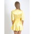 Rochie Sugar scurta cu volanase din Satin galben [4]