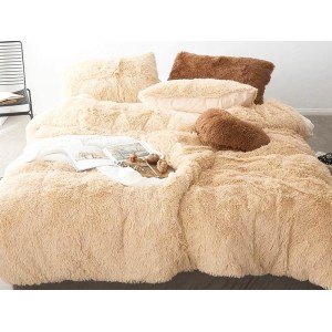 Lenjerie pat super pufoasa COCOLINO Fluffy 4 piese bej deschis