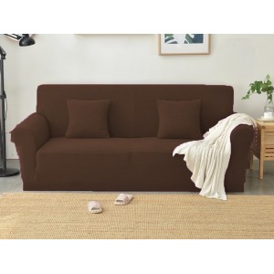 Set huse universale pentru canapea si 2 fete de perna, Maro inchis