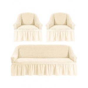 Set huse universale pentru canapea si fotolii 3.1.1, Crem Natur