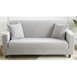 Set huse universale pentru canapea si 2 fete de perna, Gri Deschis