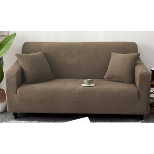 Set huse universale pentru canapea si 2 fete de perna, Maro deschis