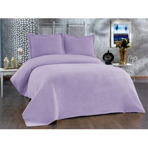 Cuvertura EVIUM pentru pat dublu cu 2 fete de perna, Lila