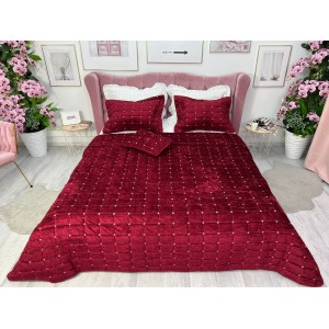 Set LUXURY 4 piese Cuvertura Brodata Catifea si 3 fete de perna CPS38