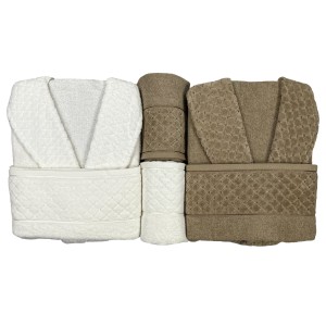 Set baie Lux Family Bumbac Crem-Bej