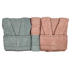 Set baie Lux Family Bumbac Gri-Pudra