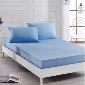 Husa saltea 140x200cm, cu elastic, Jersey, Albastru