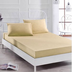 Husa saltea 200x200cm, cu elastic, Jersey, Crem
