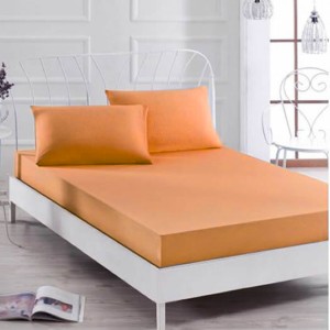 Husa saltea 140x200cm, cu elastic, Jersey, Portocaliu