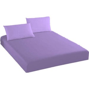 Husa saltea 160x200cm, 2 fete de perne 50x70cm, cu elastic, Bumbac Jersey, Mov