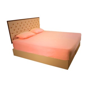 Husa saltea 160x200cm, 2 fete de perne 50x70cm, cu elastic, Bumbac Jersey, Portocaliu