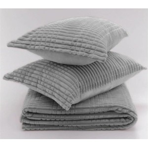 Set Patura groasa MERINOS tip cuvertura cu 2 fete de perna 50x70cm, Gri