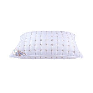 Perna matlasata brodata 70x70 cm, Alb, Fabricata in Romania