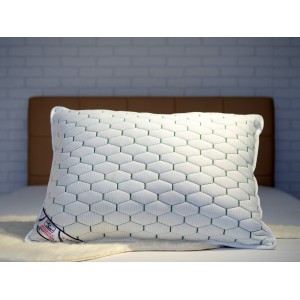 Perna matlasata brodata tricot natur 50x70 cm, broderie verde, Fabricata in Romania