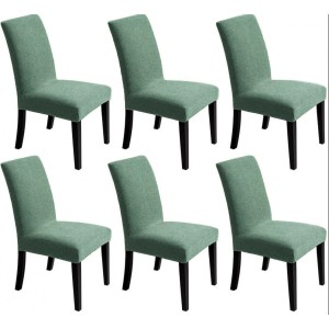 Set 6 huse universale pentru scaun model embosat tip cocolino Verde Menta
