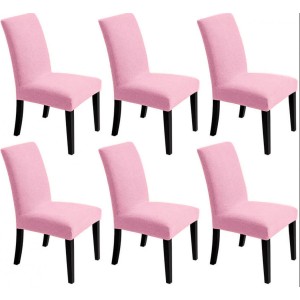 Set 6 huse universale pentru scaun model embosat tip cocolino Roz