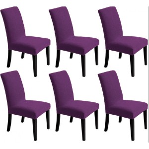 Set 6 huse universale pentru scaun model embosat tip cocolino Mov