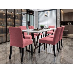 Set 6 huse universale pentru scaun model embosat tip cocolino Corai