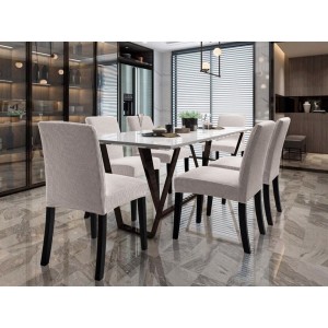 Set 6 huse universale pentru scaun model embosat tip cocolino Gri