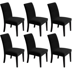 Set 6 huse universale pentru scaun model embosat tip cocolino Negru