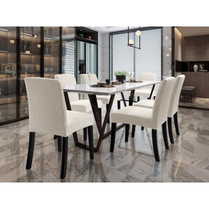 Set 6 huse universale pentru scaun model embosat tip cocolino Crem